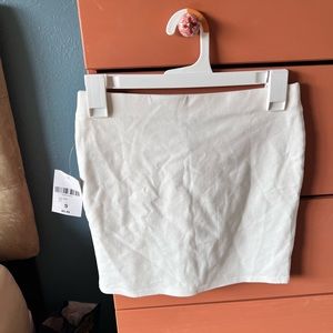White mini skirt